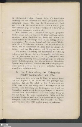 IV. Die Entwickelung des Rittergutes Nieder-Rennersdorf seit 1524