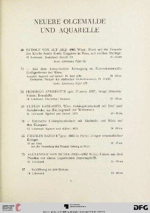 Neuere Ölgemälde und Aquarelle (Nr.50-165)