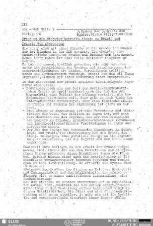 Brief an die Eingeber betreffs Absage an Praxis und Prinzip der Abgrenzung