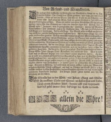 Von Gesund- und Kranckheiten.