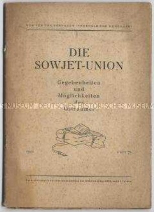 Tornisterschrift der Wehrmacht über die Sowjetunion