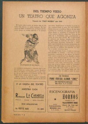 Del Tiempo Viejo : Un teatro que agoniza - Tomado de "Fray Mocho" año 1912