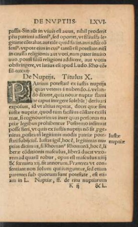 De Nuptiis. Titulus X.