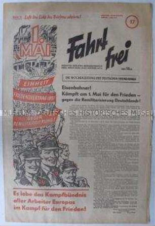 Wochenzeitung für Eisenbahner "Fahrt frei" zum 1. Mai