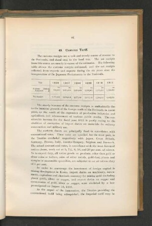 49. Customs Tariff.