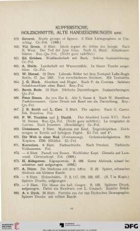 Kupferstiche, Holzschnitte, Alte Handzeichnungen usw. (Nr. 859-929)