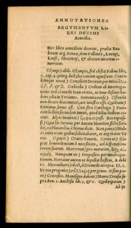 Argumentum Libri Decimi Aeneidos.