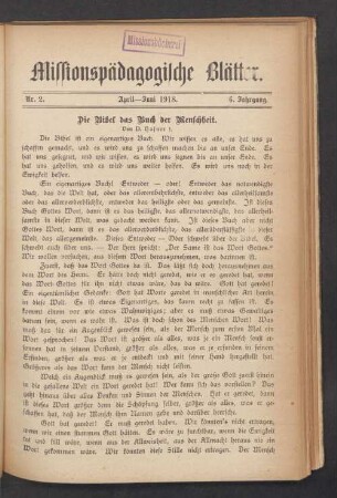 Nr. 2. April—Juni 1918