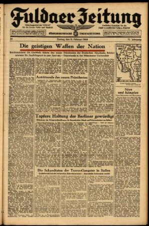 Ausgabe vom Freitag, den 11. Februar 1944.