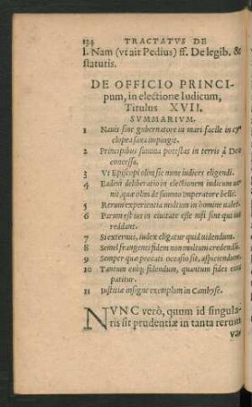 De Officio Principum, in electione Iudicum, Titulus XVII.
