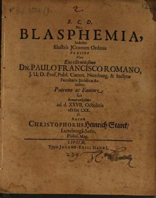 De blasphemia