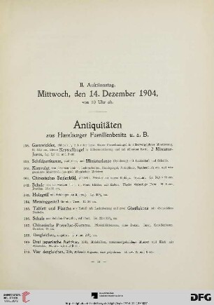 Antiquitäten aus Hamburger Familienbesitz u. a. B. (Nr. 158-395)