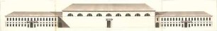 Fischer, Carl von; München; Marstall und Pagerie - Fassade der Pagerie (Ansicht)