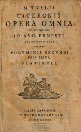M. Tvllii Ciceronis Opera Omnia. 2,1, Orationes