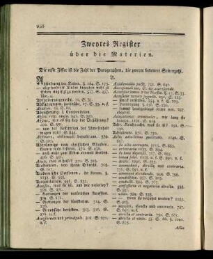 Zweytes Register über die Materien