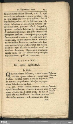 Caput XV. De modo disputandi