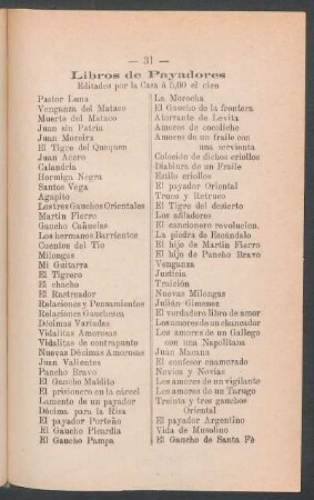 Libros de payadores