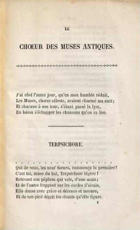 Le choeur des Muses antiques : Recueil de traductions et d'imitations