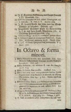 In Octavo & forma minori.
