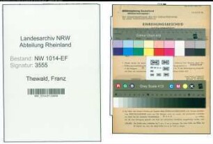 Entnazifizierung Franz Thewald , geb. 18.02.1886 (Steuersekretaer)