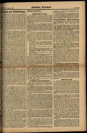 Zweite Ausgabe vom Mittwoch, den 01. Februar 1939.