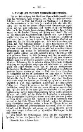 Bericht des Berliner Gymnasiallehrervereins : Sprechsaal