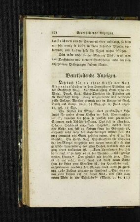 Beurtheilende Anzeigen