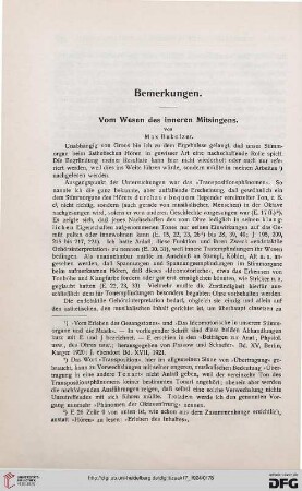 Vom Wesen des inneren Mitsingens