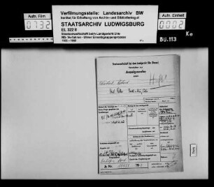 Handakten zur Voruntersuchung (Anzeigesache) gegen Wiechert, Richard