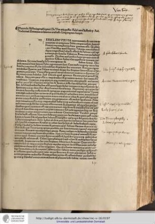 Plutarchi Historiographi greci de vita atque gestis Eabii maxi historia per Anthonium Tudertinum eximium in latinum traducta linguagium incipit.