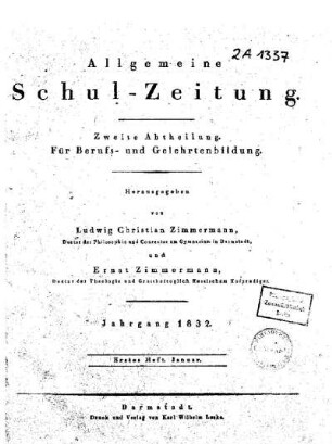 9: Allgemeine Schulzeitung - 1832