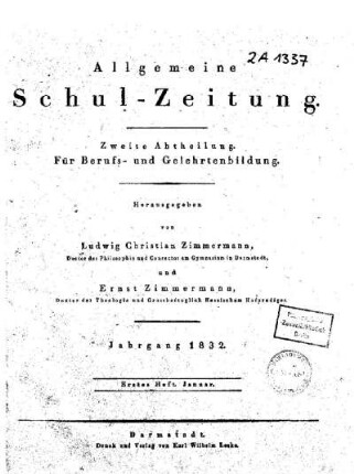 9: Allgemeine Schulzeitung - 1832