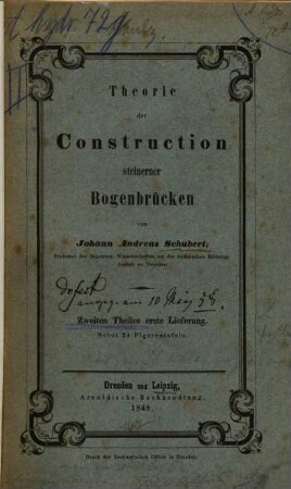 Theorie der Construction steinerner Bogenbrücken, 2