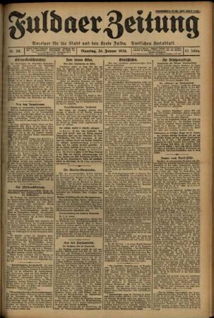 Ausgabe vom Dienstag, den 26. Januar 1926.