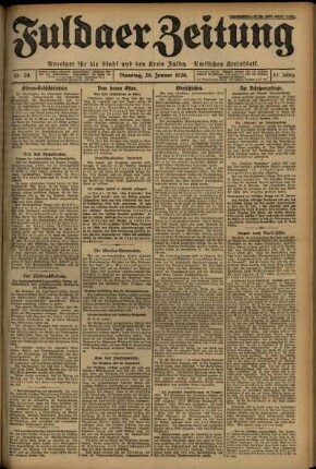 Ausgabe vom Dienstag, den 26. Januar 1926.