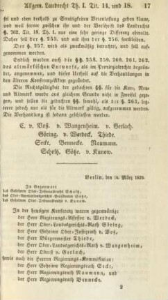 Berlin, den 14. März 1839