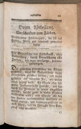 Dritte Abtheilung. Vorschriften zum Färben.