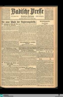 Badische Presse : Generalanzeiger der Residenz Karlsruhe und des Großherzogtums Baden, Abendausgabe