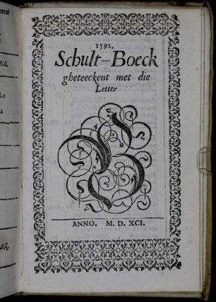 Schult-Boeck gheteeckent met die Letter B