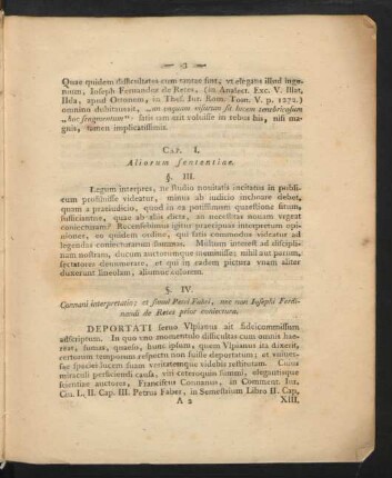 Cap. I. Aliorum sententiae