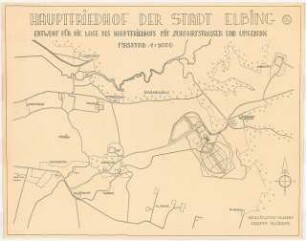 Friedhof, Elbing: Lageplan 1:5000