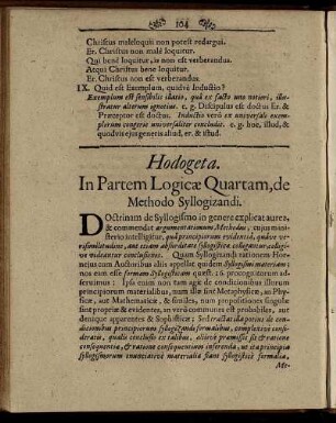 Hodogeta In Partem Logicæ Quartam, de Methodo Syllogizandi.