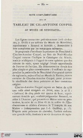 Note complémentaire sur un tableau de Ch.-Antoine Coypel au Musée de Neuchatel
