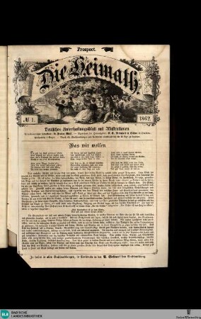 Karlsruher Tagblatt, Prospect. Die Heimath