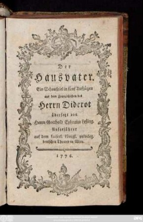 Der Hausvater : Ein Schauspiel in fünf Aufzügen