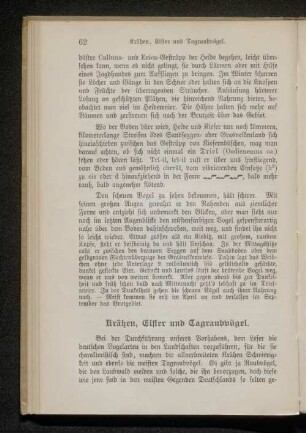 Krähen, Elster und Tagraubvögel.