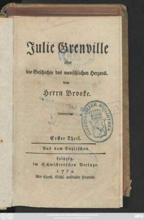 Julie Grenville oder die Geschichte des menschlichen Herzens