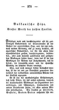Vulkanische Hitze. Großer Werth der heißen Quellen