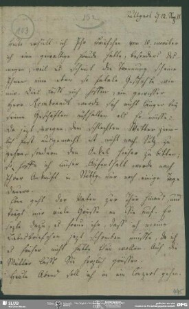 Eigenh. Brief von Sophie von Schlegel an August Wilhelm von Schlegel, Stuttgart, 12.09.1818