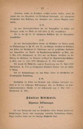 Fünfter Abschnitt. Allgemeine Bestimmungen.